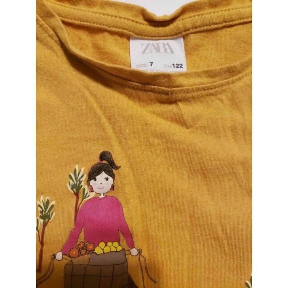 Zara girl shirt size 7 Girls on Bikes Long sleeve fall